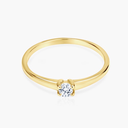 Pierścionek zaręczynowy SAVICKI: złoty, diament